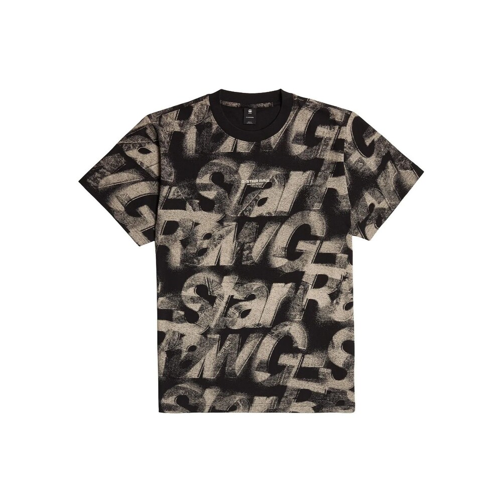 G-Star Raw T-Shirt, Mens XL, G-Star Light Chalk Sprayed Letters Crewneck T-Shirt